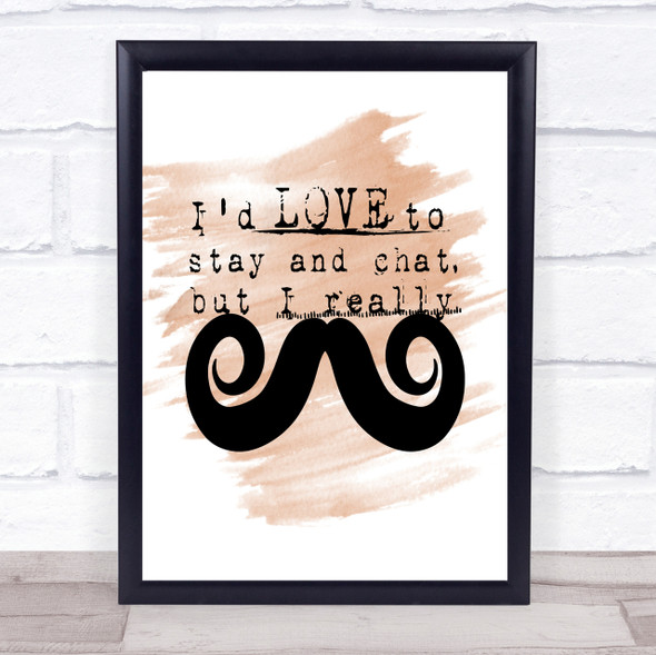 Chat Mustache Quote Print Watercolour Wall Art