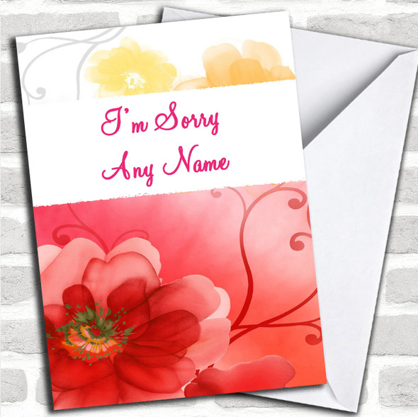 Flowery Personalized Sorry Card