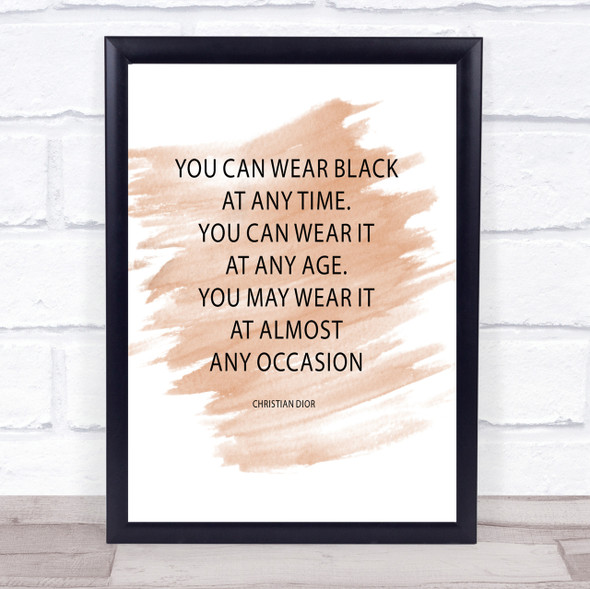 Christian Dior Wear Black Quote Print Watercolour Wall Art