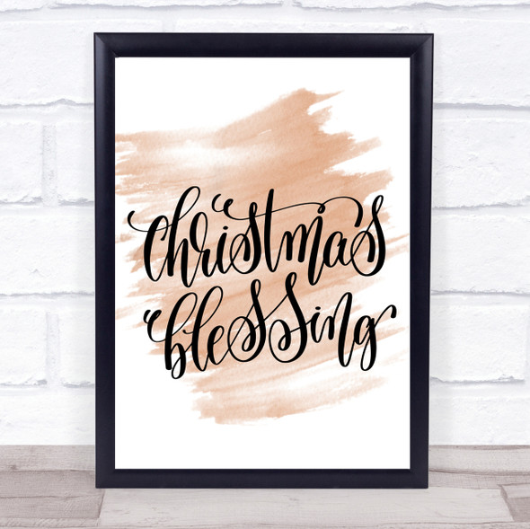 Christmas Blessing Quote Print Watercolour Wall Art