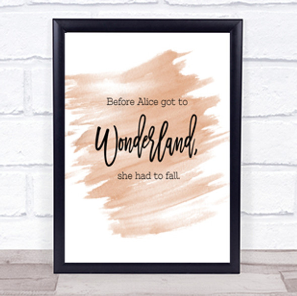 Alice Fail Quote Print Watercolour Wall Art