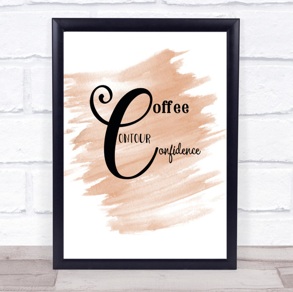 Coffee  Confidence Quote Print Watercolour Wall Art
