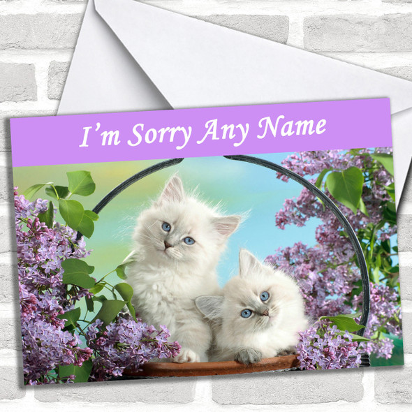 White Kittens Personalized Sorry Card