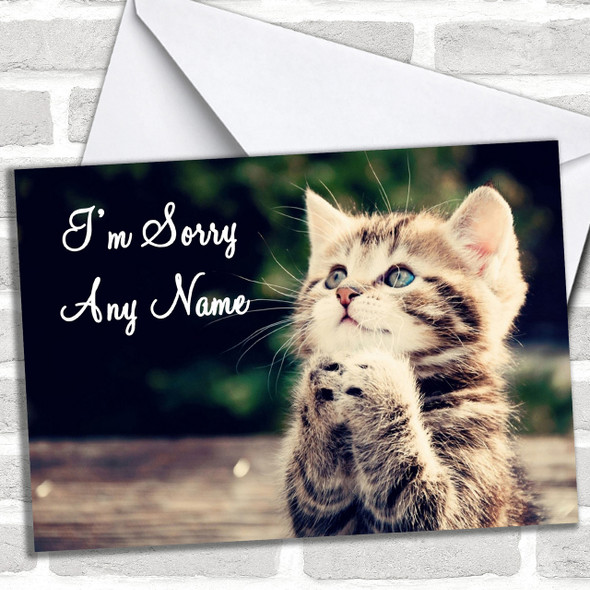 Kitten Praying Personalized Sorry Card