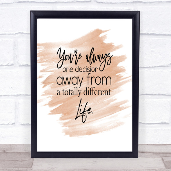 Different Life Quote Print Watercolour Wall Art