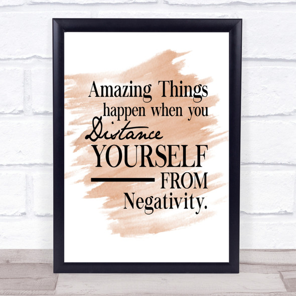 Distance Yourself From Negativity Quote Print Watercolour Wall Art