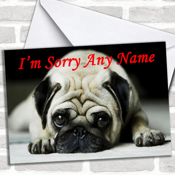 Sad Pug Personalized Sorry Card