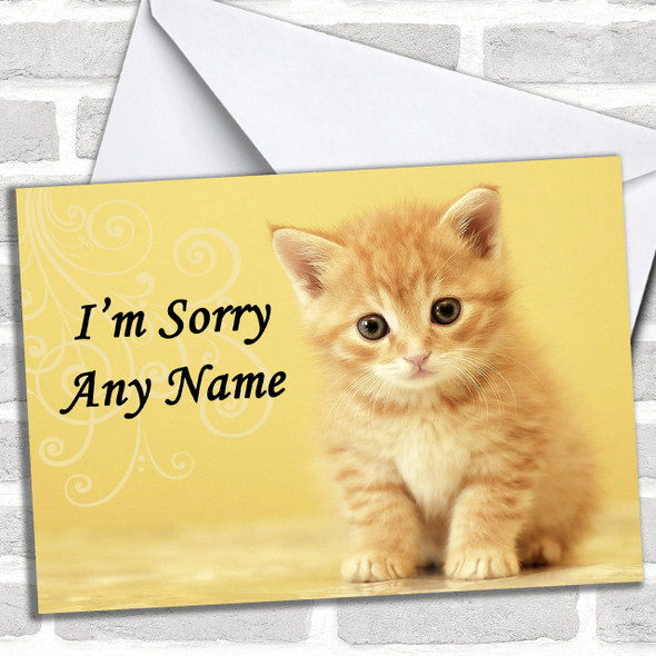 Ginger Kitten Personalized Sorry Card