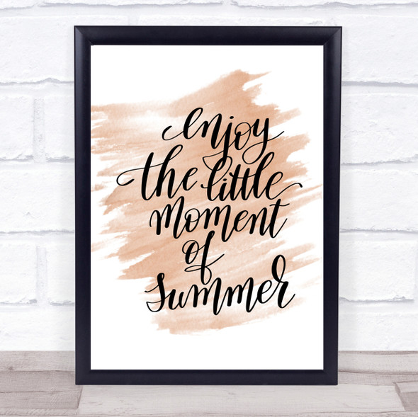 Enjoy Little Summer Quote Print Watercolour Wall Art
