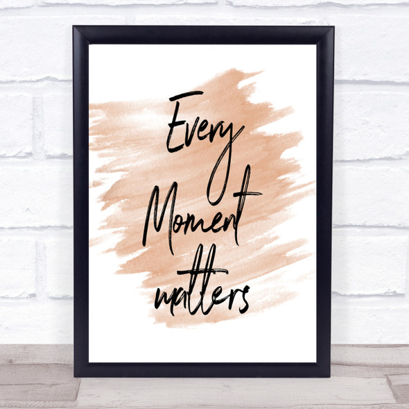 Every Moment Matters Quote Print Watercolour Wall Art