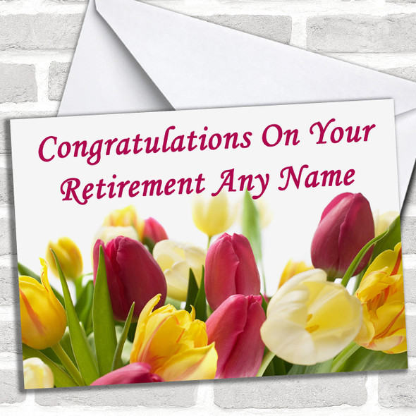 Tulips Personalized Retirement Card