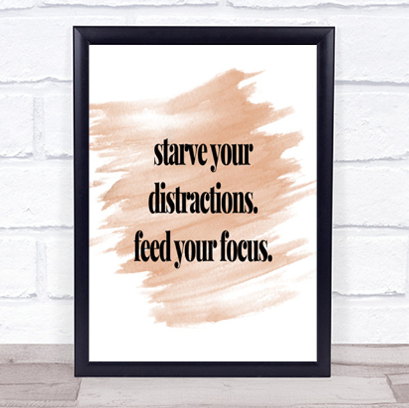Feed Your Focus Quote Print Watercolour Wall Art