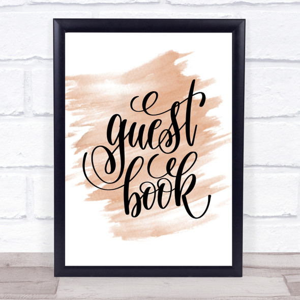 Guest Book Quote Print Watercolour Wall Art