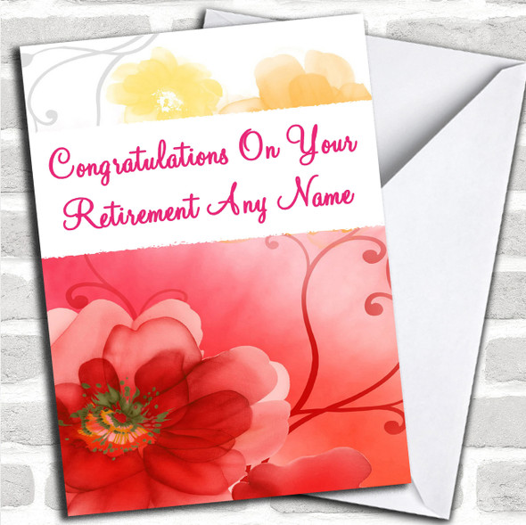 Flower Personalized Retirement Card