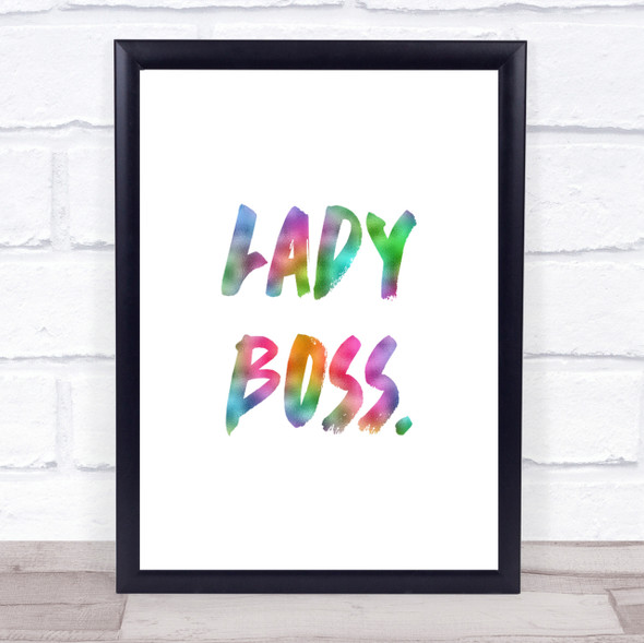 Lady Boss Rainbow Quote Print