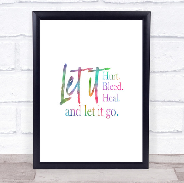 Let It Go Rainbow Quote Print