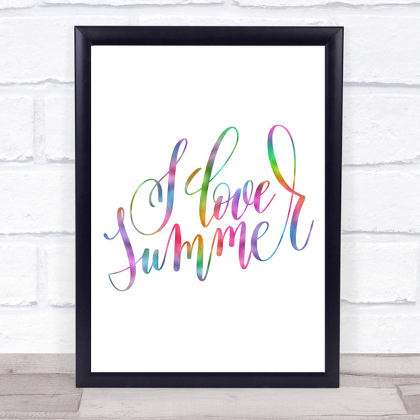 Love Summer Rainbow Quote Print