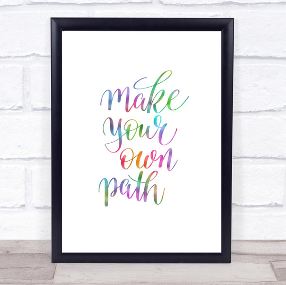 Make Your Own Path Swirl Rainbow Quote Print