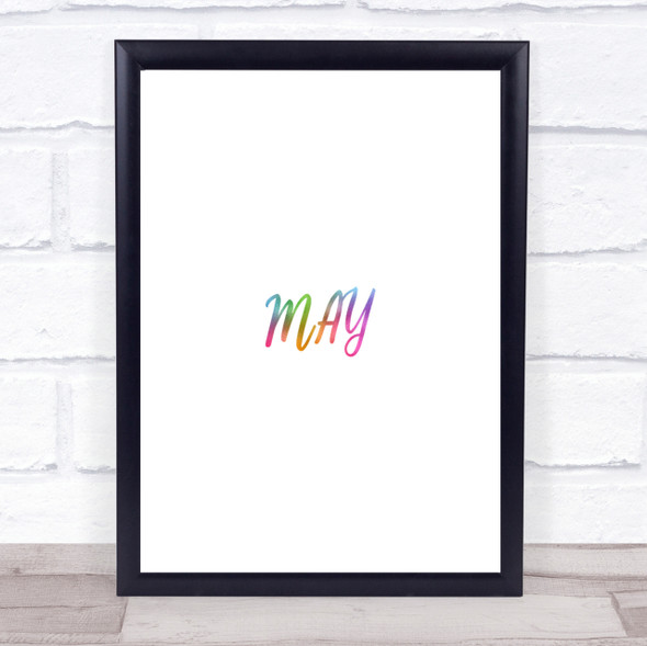 May Rainbow Quote Print