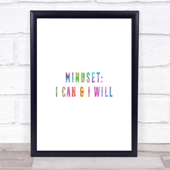 Mindset Rainbow Quote Print