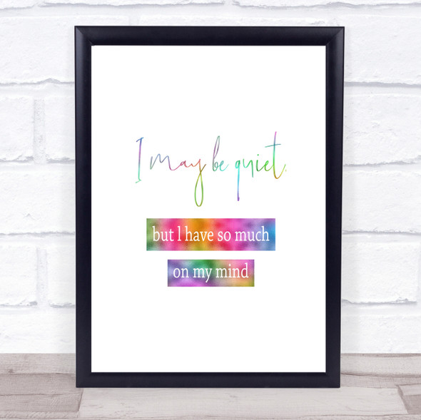 Much On My Mind Rainbow Quote Print