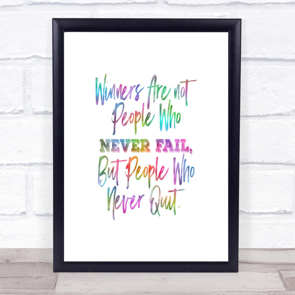 Never Fail Rainbow Quote Print