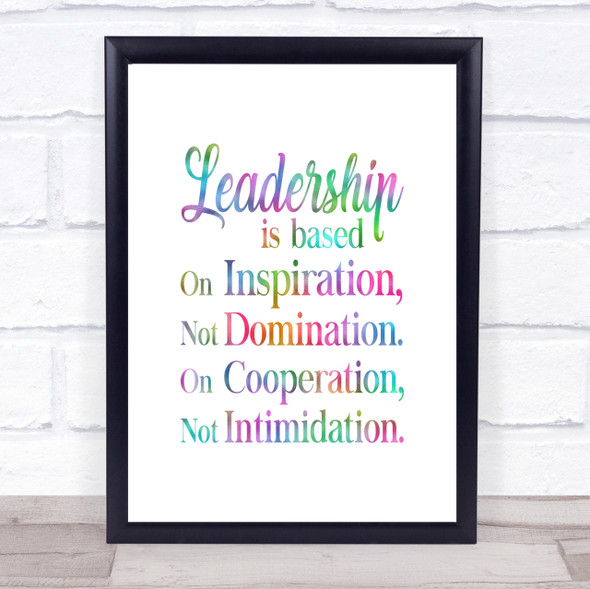 Not Intimidation Rainbow Quote Print