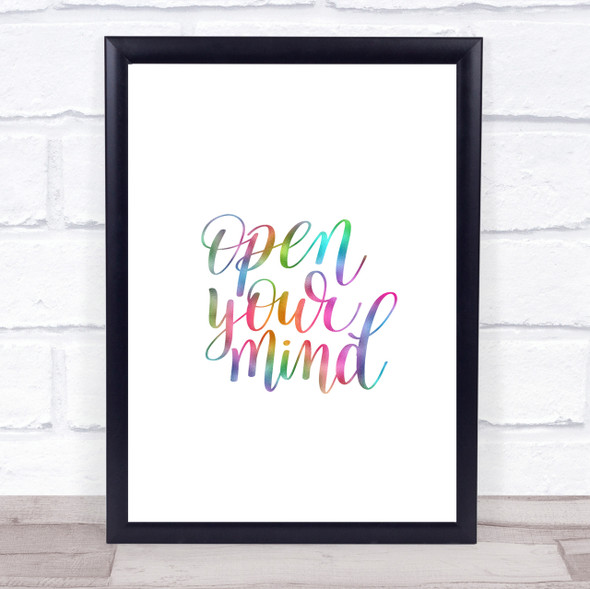 Open Mind Rainbow Quote Print