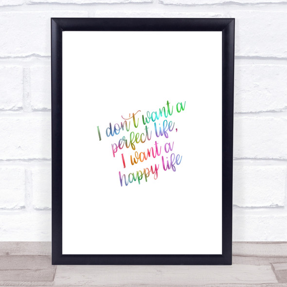 Perfect Life Rainbow Quote Print