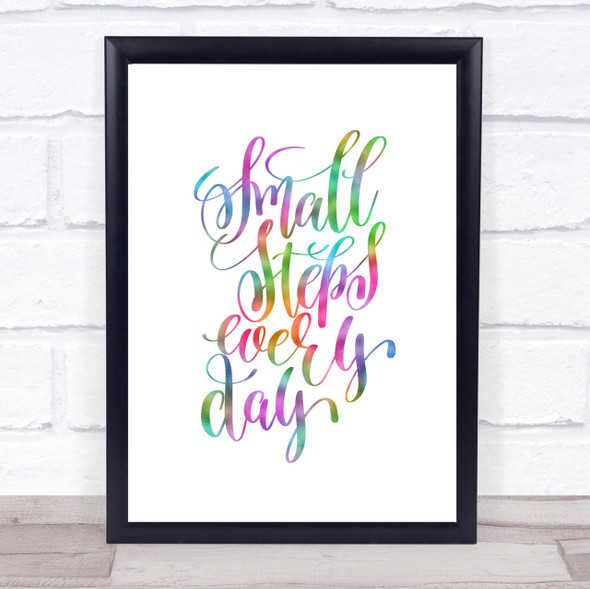Small Steps Every Day Rainbow Quote Print