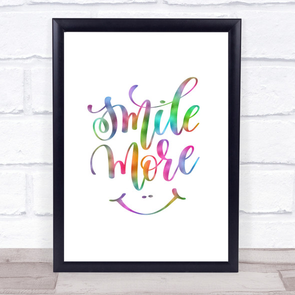 Smile More Rainbow Quote Print