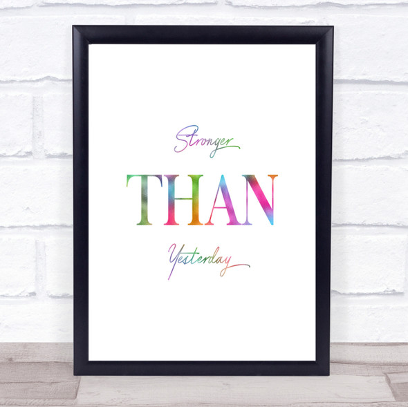 Stronger Rainbow Quote Print