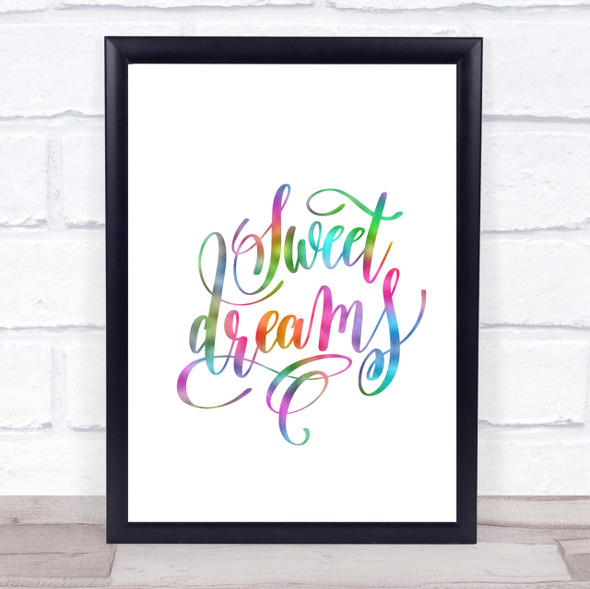Sweet Dreams Rainbow Quote Print