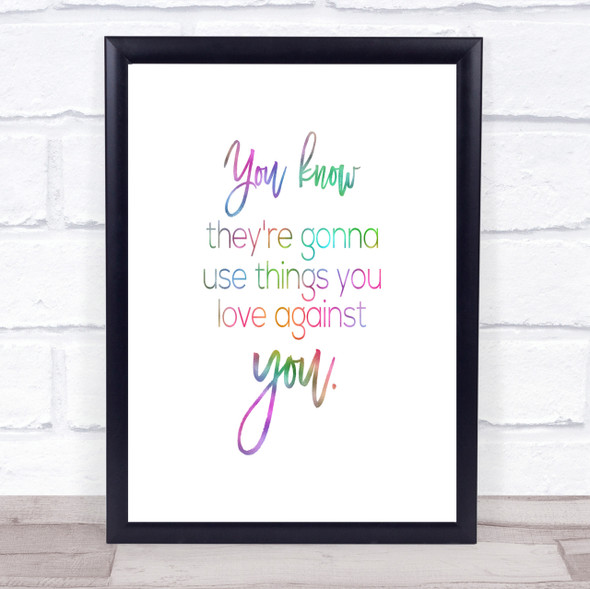 Things You Love Rainbow Quote Print