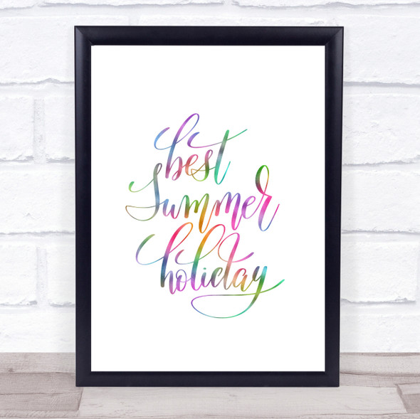 Best Summer Holiday Rainbow Quote Print
