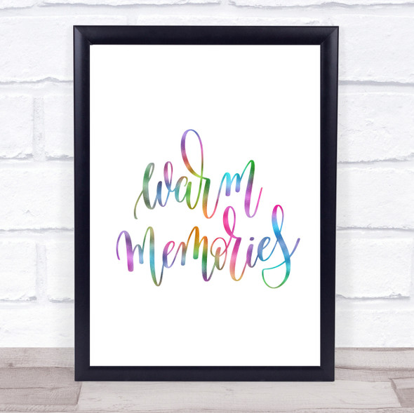 Warm Memories Swirl Rainbow Quote Print