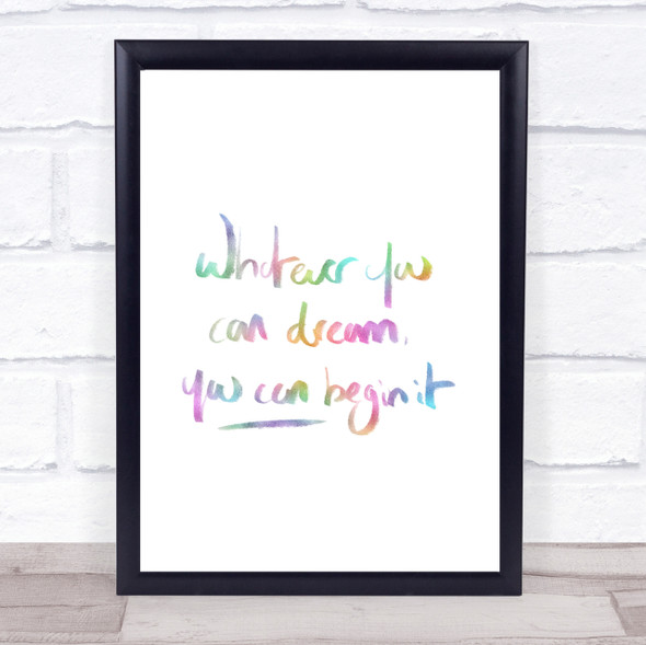 Whatever You Dream Rainbow Quote Print