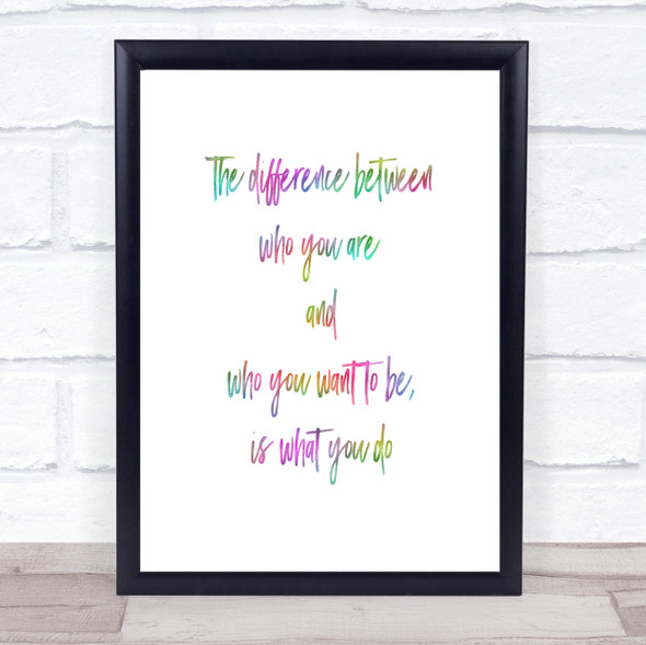 Who You Want To Be Rainbow Quote Print