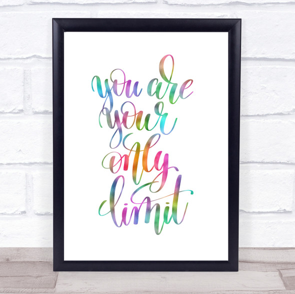 You Are Your Only Limit Swirl Rainbow Quote Print