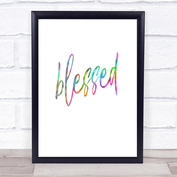 Blessed Rainbow Quote Print