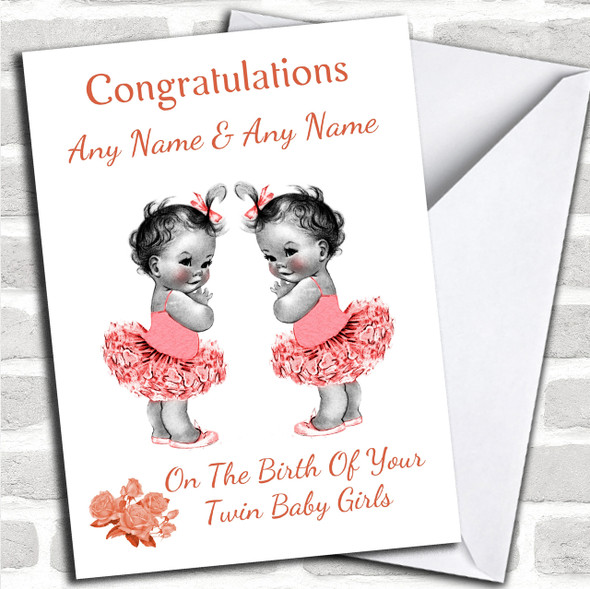 Cute You Have New Twin Daughters Girls Personalized New Baby Card