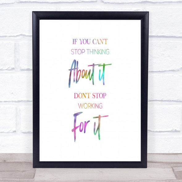 Cant Stop Thinking Rainbow Quote Print