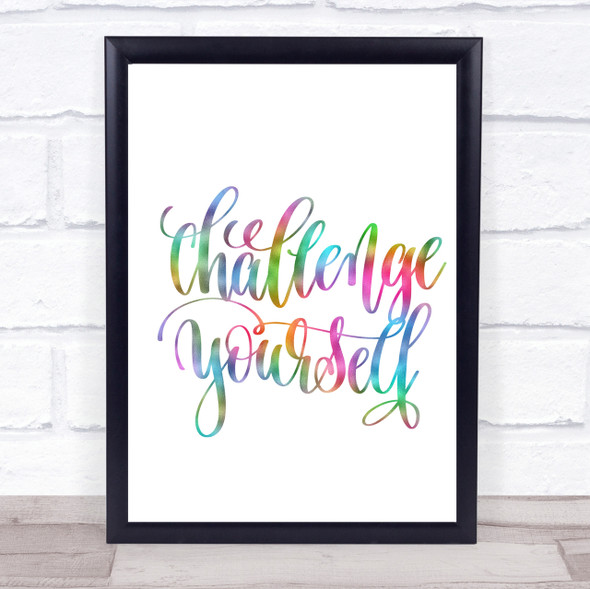 Challenge Yourself Rainbow Quote Print
