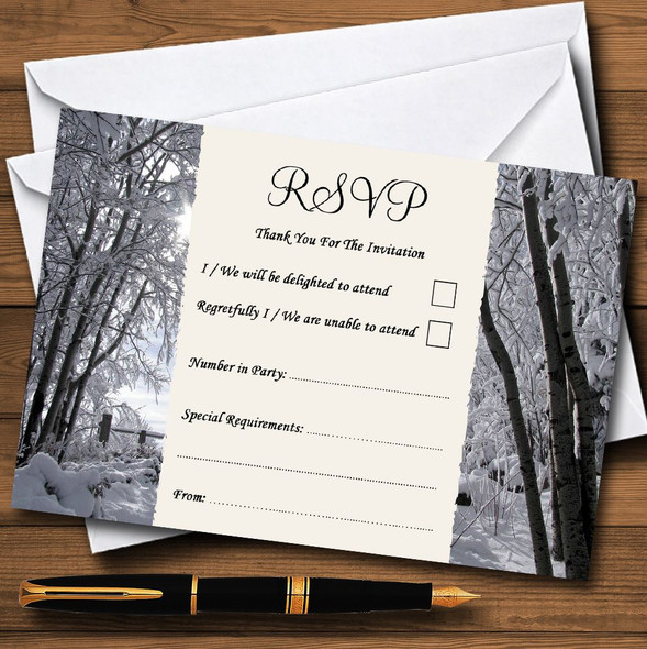 Winter Snow Scene Personalized RSVP Cards