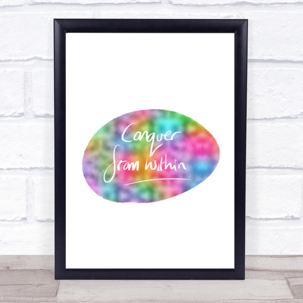 Conquer From Within Rainbow Quote Print