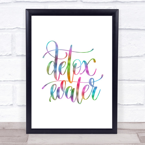 Detox Water Rainbow Quote Print