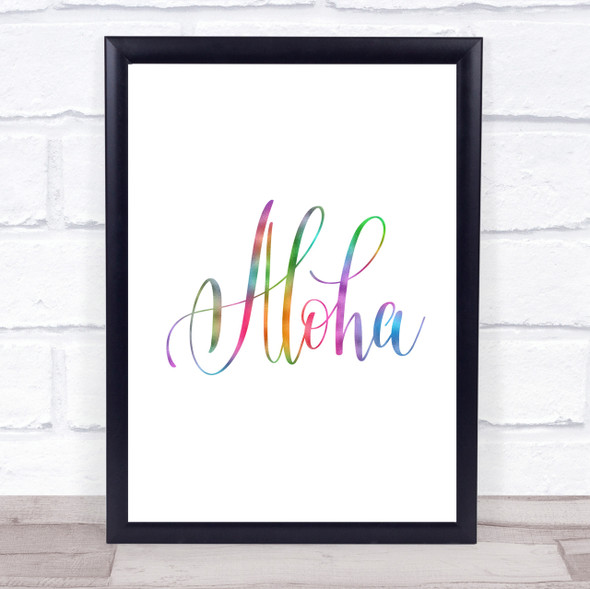 Aloha Rainbow Quote Print