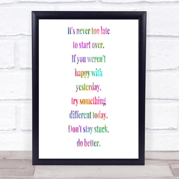 Don't Stay Stuck Do Better Rainbow Quote Print