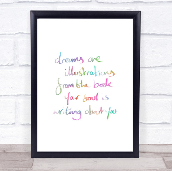 Dreams Are Illustrations Rainbow Quote Print