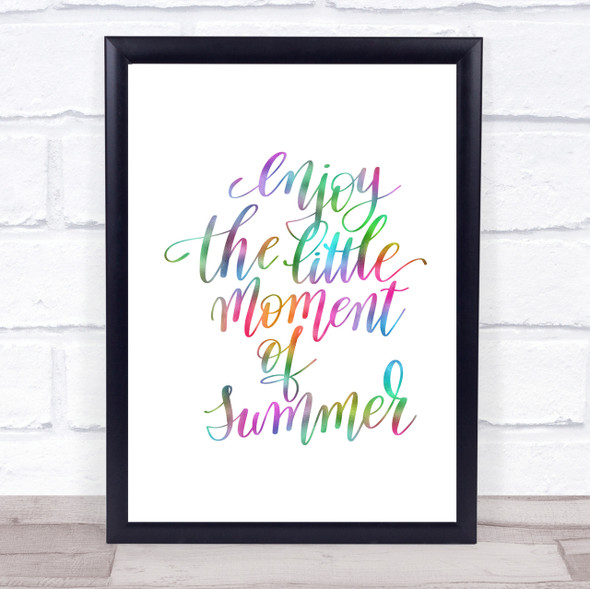 Enjoy Little Summer Rainbow Quote Print